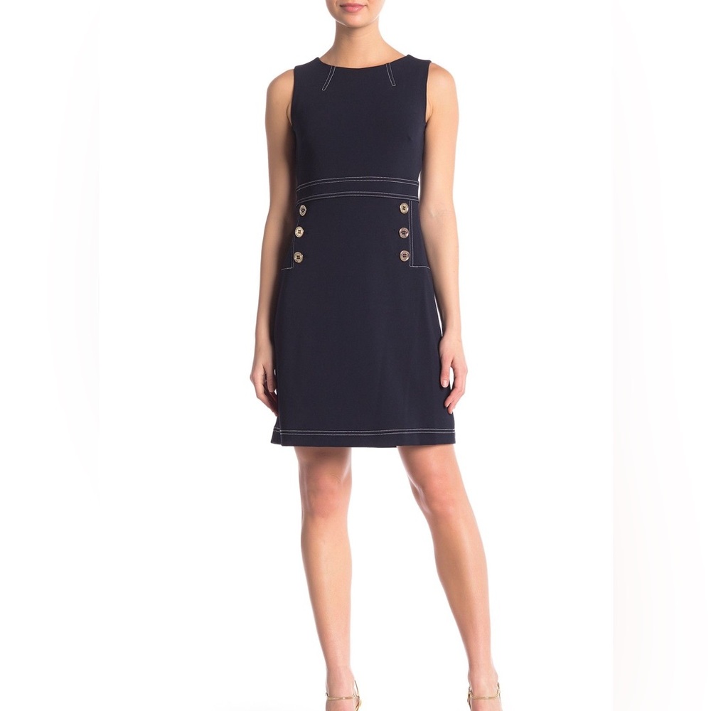 Tommy Hilfiger Navy Mini Dress with Button Accents